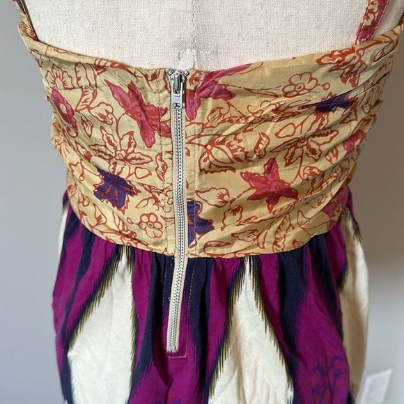 Deletta sz S floral peplum cami top silk top removable straps - Picture 7 of 10